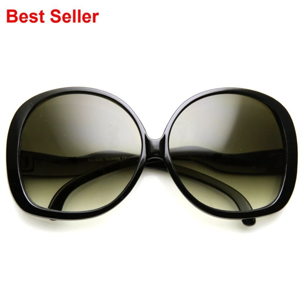 Oversized Vintage Sunglasses with UV Protection, Lightweight Plastic Frame